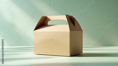 Wallpaper Mural Empty Kraft Food Packaging Box with Natural Lighting Torontodigital.ca