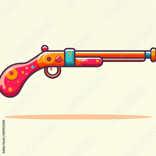 Unique toy gun cartoon character illustration