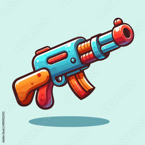 Unique toy gun cartoon character illustration