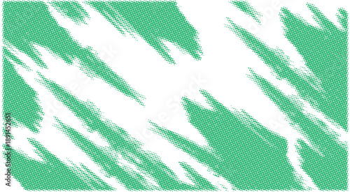 Green Abstract brushstroke with halftone vibe texture illustration design 