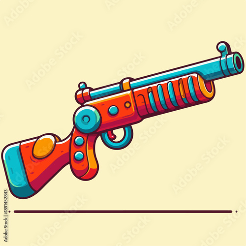 Unique toy gun cartoon character illustration