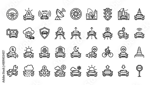 Collection of Simple Black Icons Symbols.