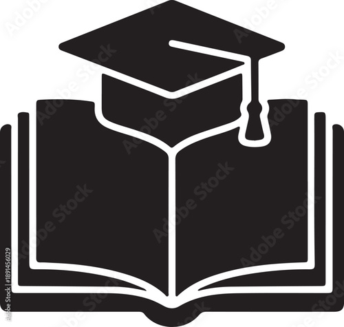 graduation cap icon, Knowledge for everyone