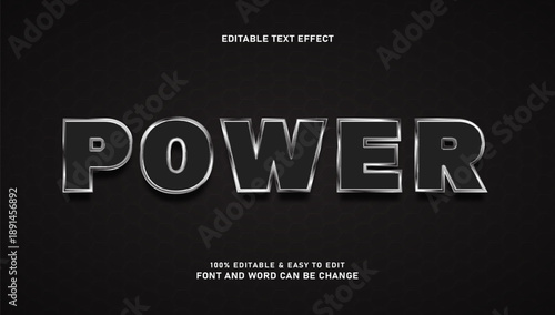 Chrome and Silver Metallic 3D Text Effect on Dark Background