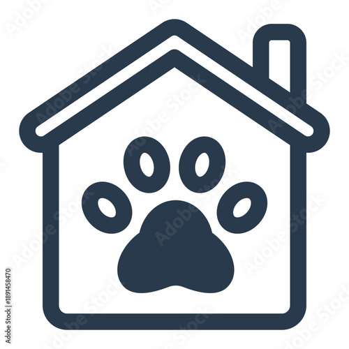 Animal shelter pet care and rescue support icon