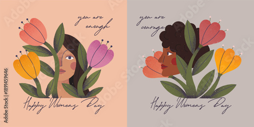 Women's Day Greeting Vector Backgrounds