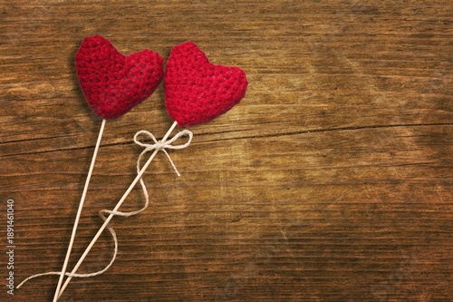 Cute knitting valentines love hearts