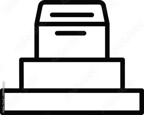 Simple black and white podium icon