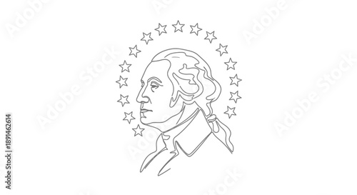 benjamin franklin illustration with stars