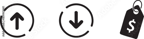 Cloud Sync And Price Tag Digital Ecommerce Icons