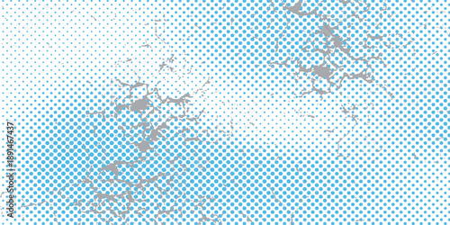 Vector abstract blue background frame of geometric shapes. Circular ornament. Pattern of dots, particles, molecules, fragments. Poster for technology modern