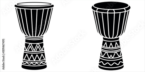 Stylized djembe drums illustration for cultural events vector illustration.