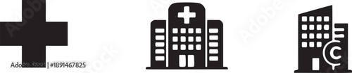 Hospital Clinic Medical Care And Healthcare Graphic Icons