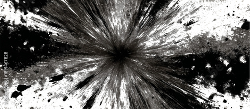 Old black cracked cement wall background with grungy texture design. vector scratched stone surface and dusty plaster crack background.