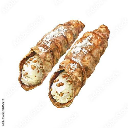 cannoli hand drawn vector illustration