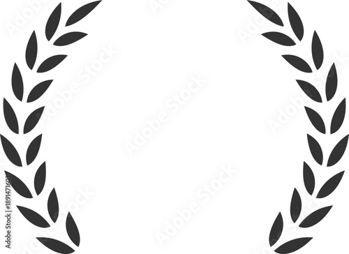 Balanced laurel wreath symbol for awards