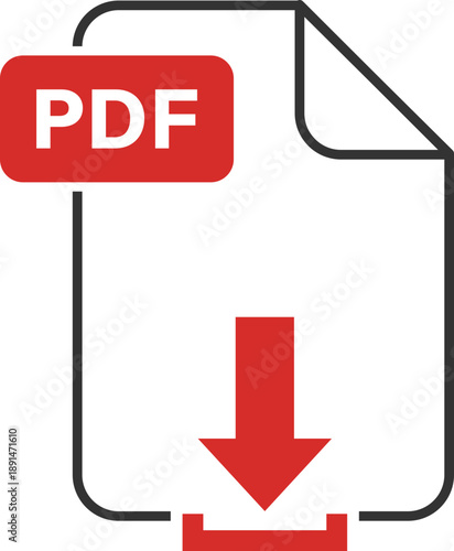 PDF file download icon with square label