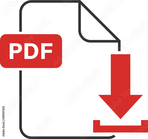 PDF document icon with square side tag
