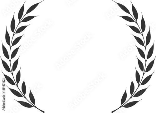 Wide laurel wreath open frame icon