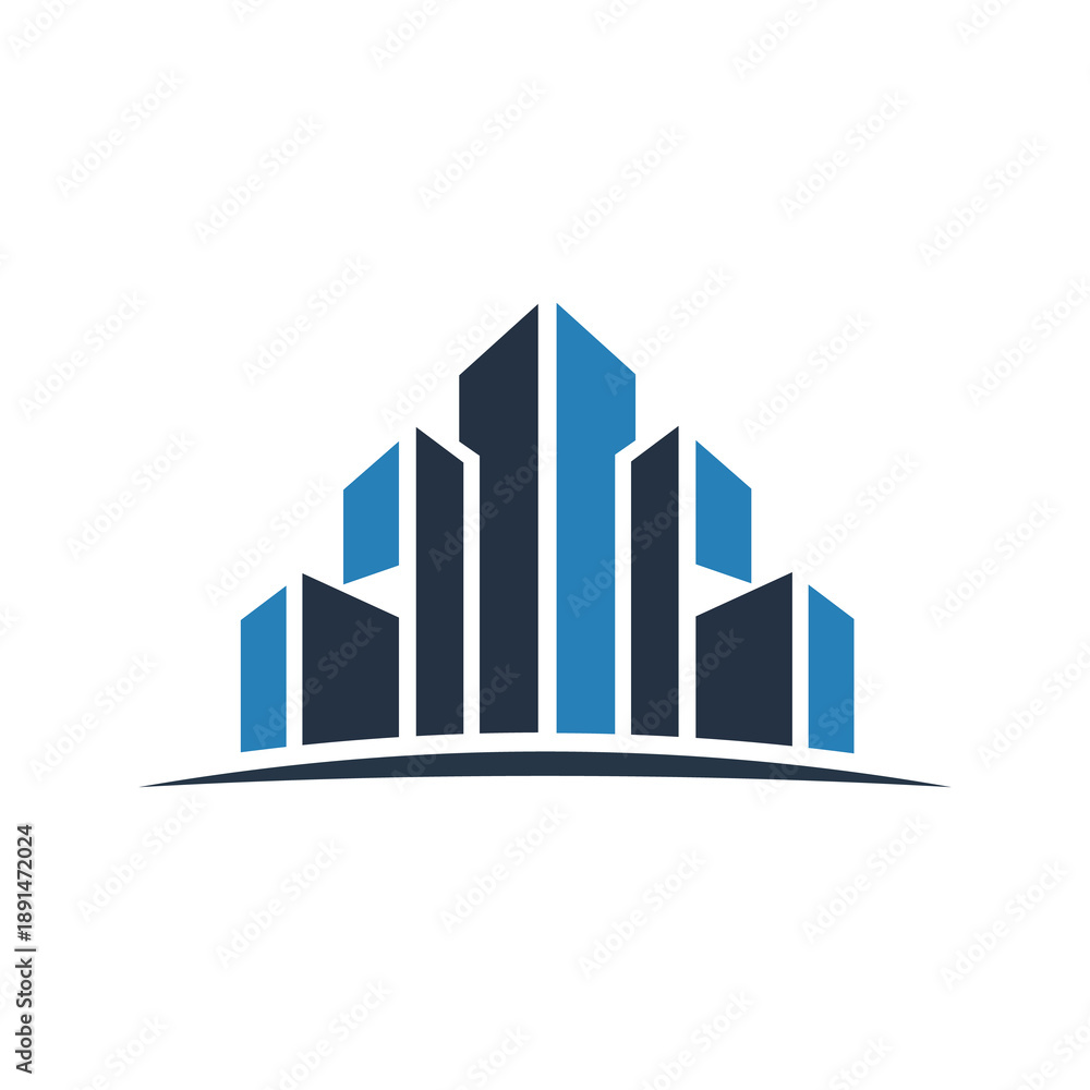 Fototapeta premium Modern skyline symbolizing growth and stability logo