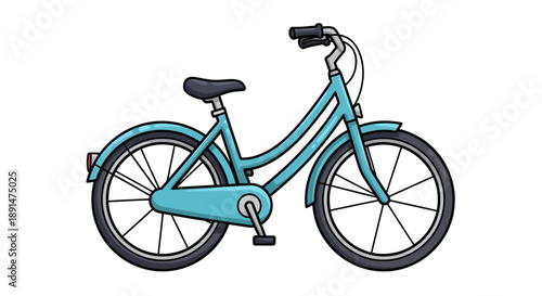 Teal Bicycle with Black Seat.