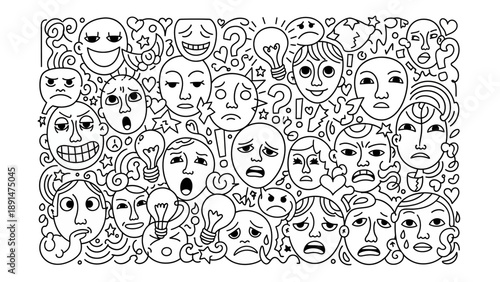 Various Emotions on Faces.