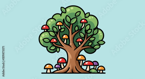 Tree with mushroom growth.