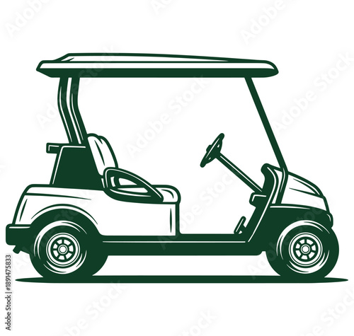 golf cart vehicle transportation equipment recreational sports  isolated on transparent background
