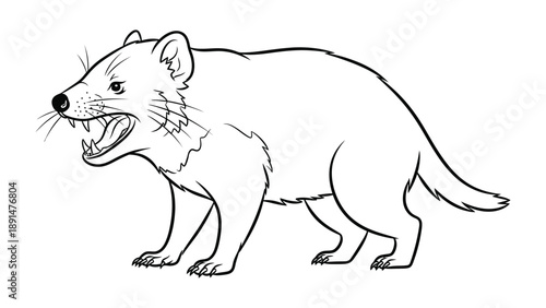 Fierce Tasmanian Devil Illustration: A fierce illustration of a Tasmanian devil, showcasing its characteristic features.