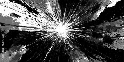 Old black cracked cement wall background with grungy texture design. vector scratched stone surface and dusty plaster crack background.