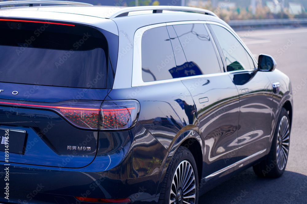 Fototapeta premium Chinese brand cars using Huawei's intelligent driving system are currently undergoing testing and trial drives.