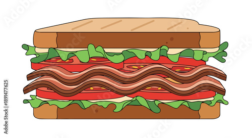 Delicious layered sandwich with fresh ingredients an appetizing meal presentation