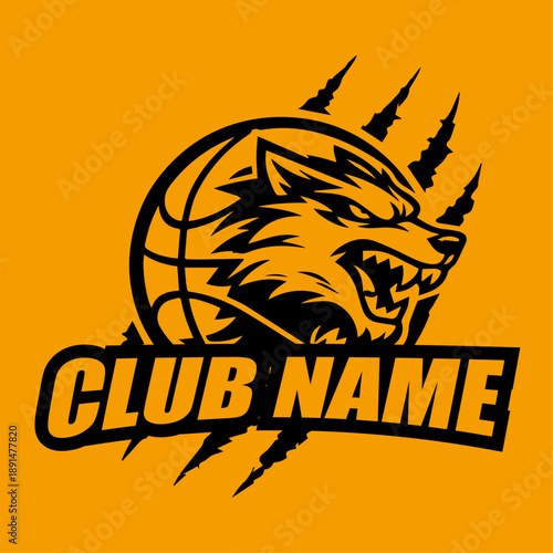 Fierce Wolf Basketball Club Logo Emblem
