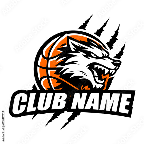 Fierce Wolf Basketball Club Logo Emblem
