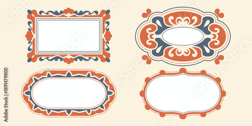 Elegant ornamental frame collection designed for branding projects and logo creation, featuring decorative borders, classic flourishes, vintage style elements, and refined graphic design versatility