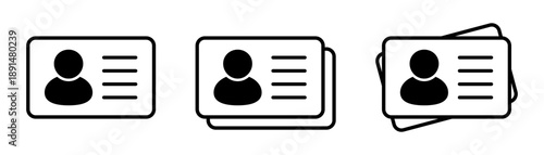 Employee Badge and Staff ID Identification Card Icon Set for Interface, Security and Business Design