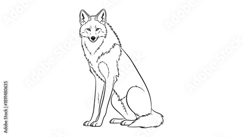 Arctic Wolf Silhouette: A striking outline of an Arctic wolf, embodying the stark beauty and resilience of the wild. 