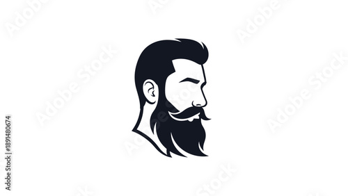 Monochrome Portrait of a Man with a Beard and Mustache.