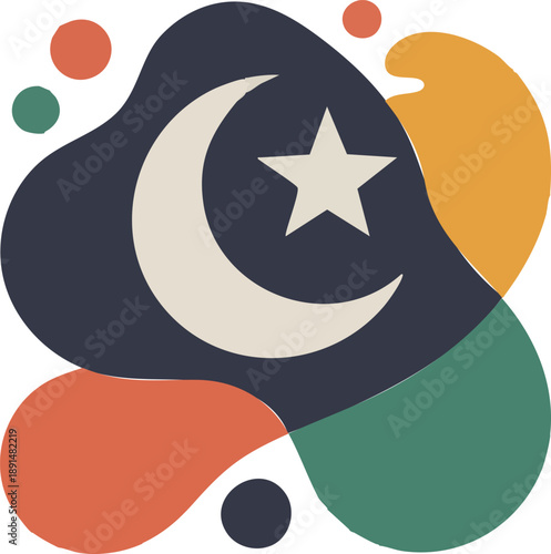 Abstract Eid al Fitr Celebration with Modern Islamic Design