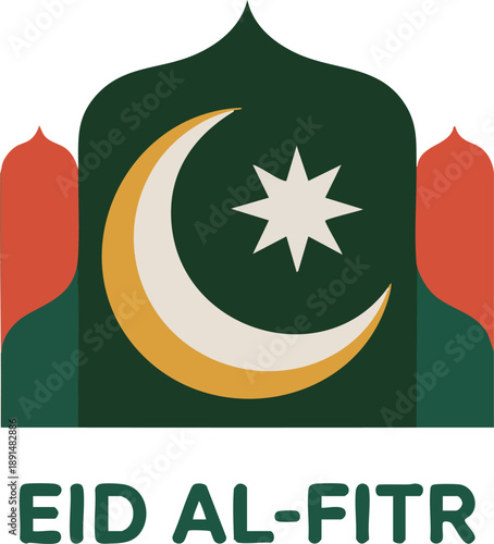 Abstract Eid al Fitr Celebration with Modern Islamic Design