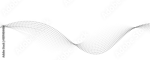 Abstract dotted wave pattern with fluid motion for minimalist design and digital visualization