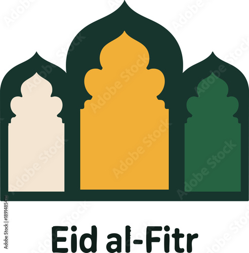 Abstract Eid al Fitr Celebration with Modern Islamic Design
