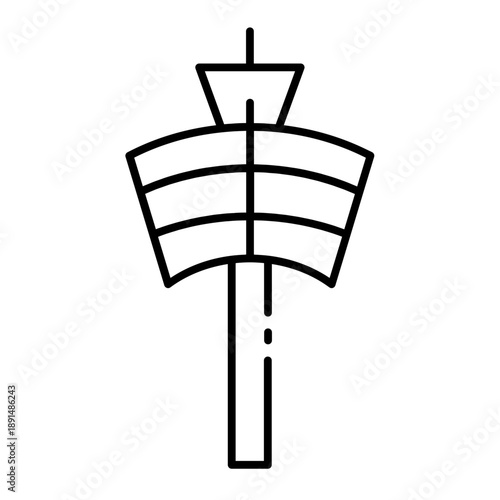 Control Tower Vector Illustration Flat Design