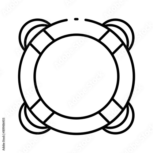 Life preserver ring flat design vector illustration
