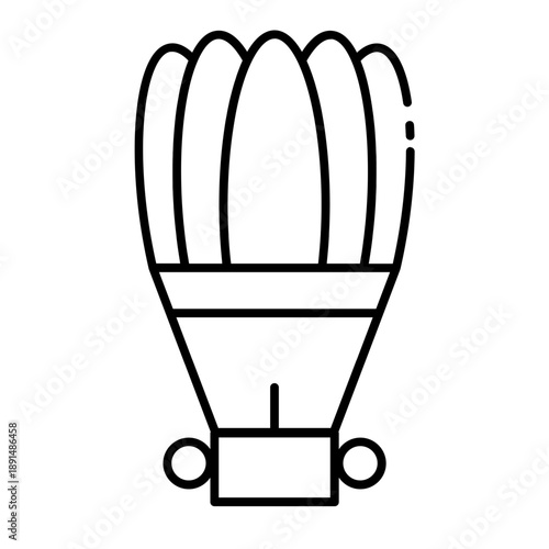 Parachute Landing Flat Design Vector Illustration