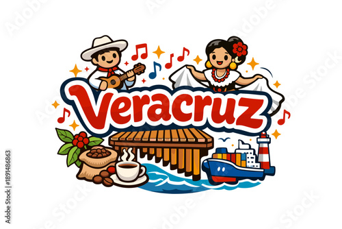 Vibrant veracruz celebration with music and culture elements