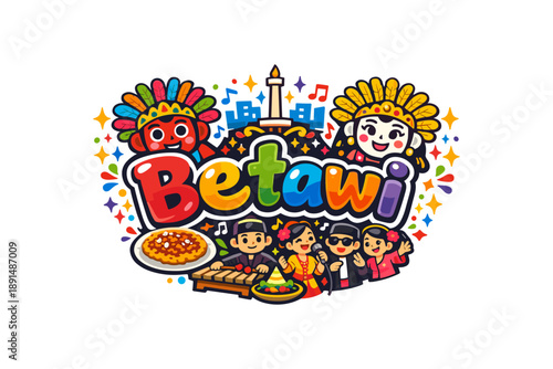 Vibrant betawi culture celebration with traditional music and dance