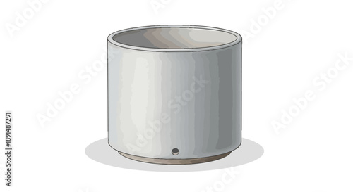 Minimalist cylindrical white ceramic planter pot featuring a subtle drainage hole at its base perfect for contemporary indoor gardening and elegant
