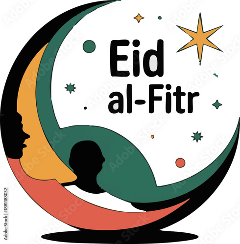 Abstract Eid al Fitr Celebration with Modern Islamic Design