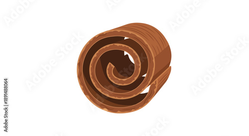 Intricate brown swirl element resembling a delicate food garnish or craft material
